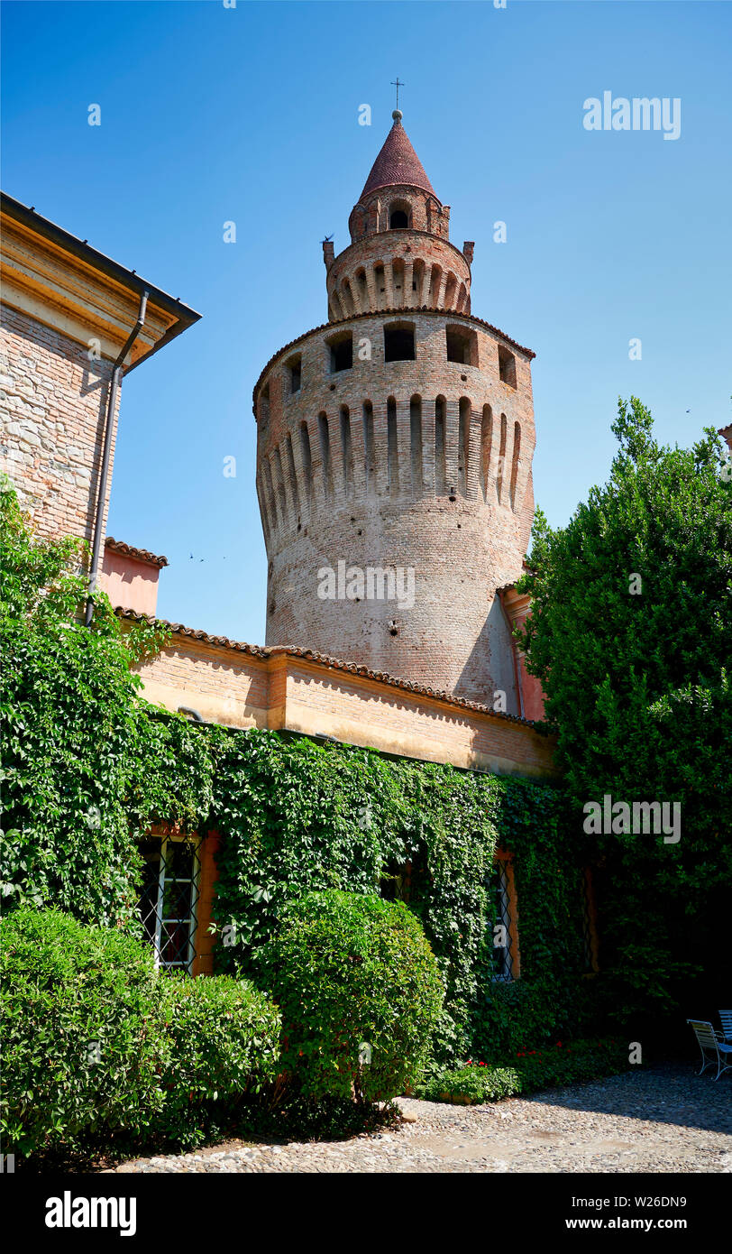 Rivalta Castle. Gazzola, Piacenza, Emilia Romagna, Italy. The castle, one of the most beautiful and best preserved in Emilia, is in Rivalta suggestive Stock Photo