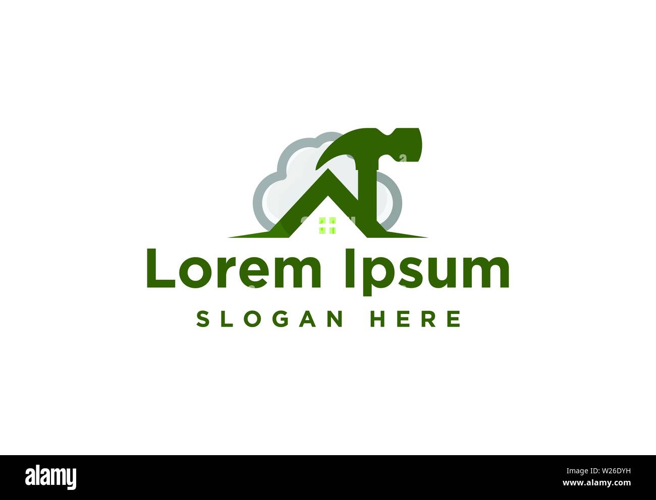 hammer, house construction Logo Inspiration isolated on white