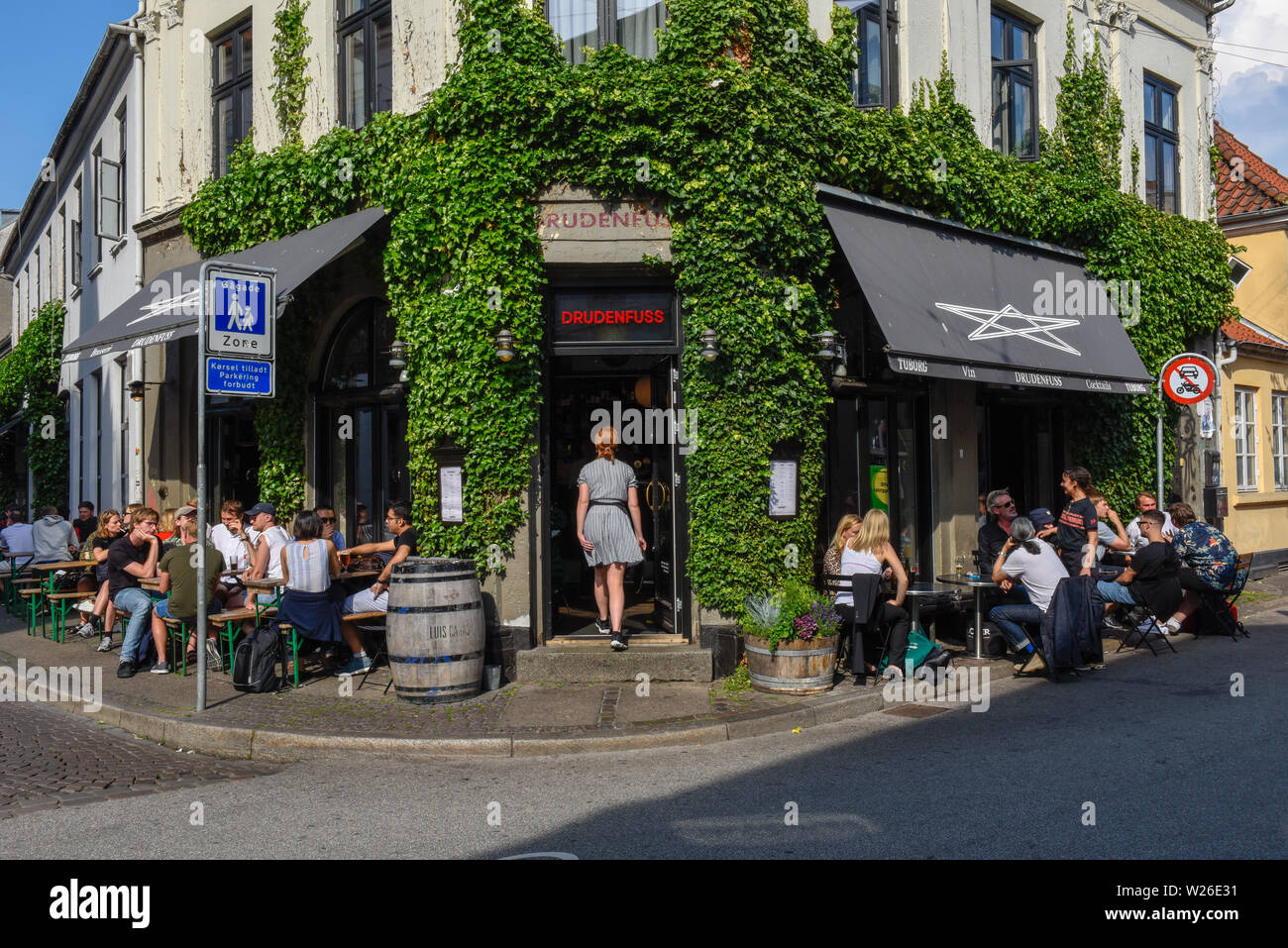 Aarhus, Denmark - June 2019: people drinking on street bar of Aarhus on Denmark Stock Photo - Alamy
