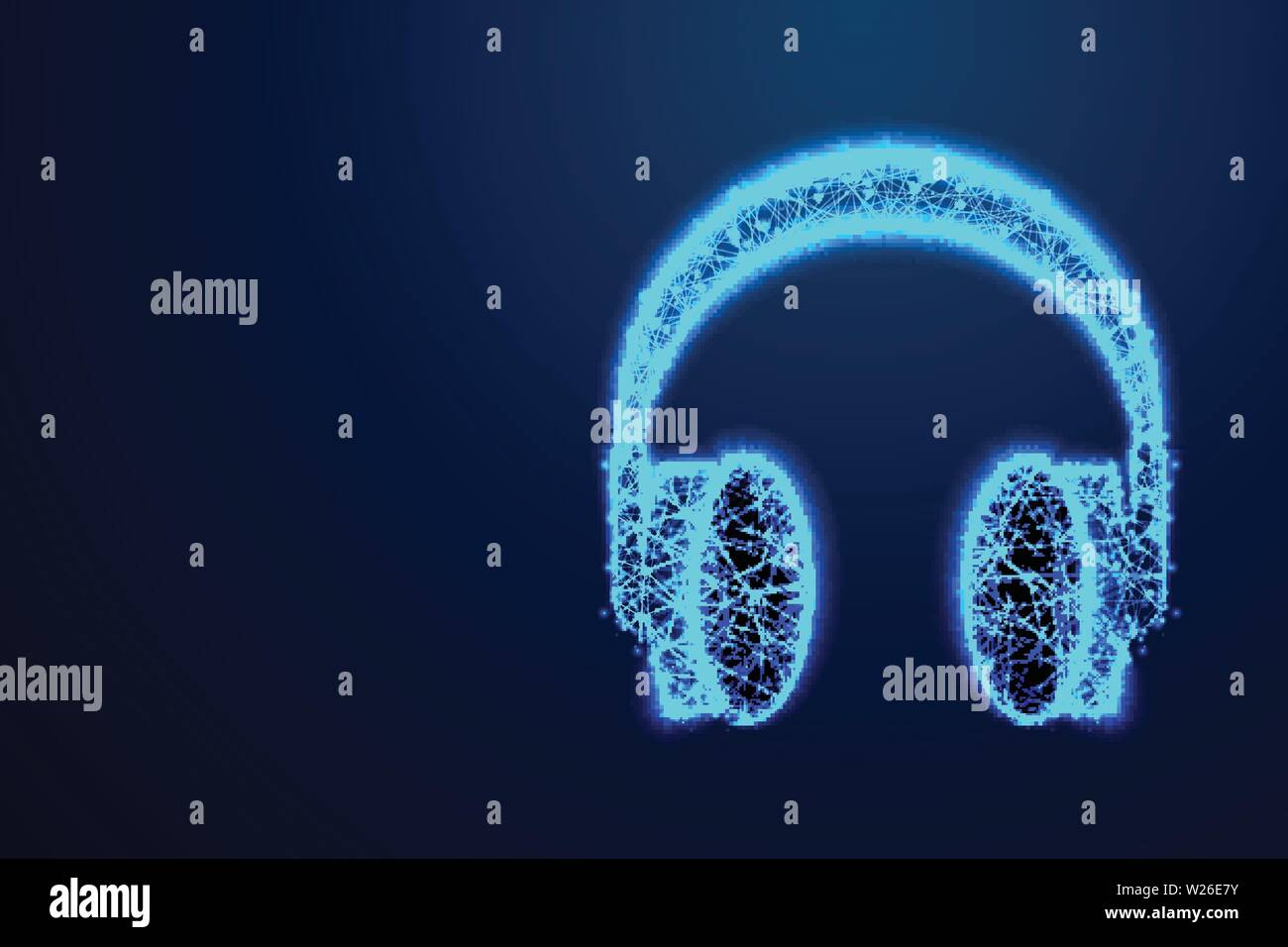 Headphone for support or service. Abstract low poly wireframe design. Vector illustration Stock Vector