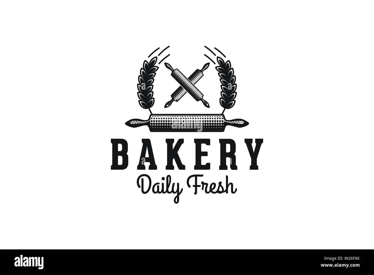 rolling pin, bakery logo Designs Inspiration Isolated on White