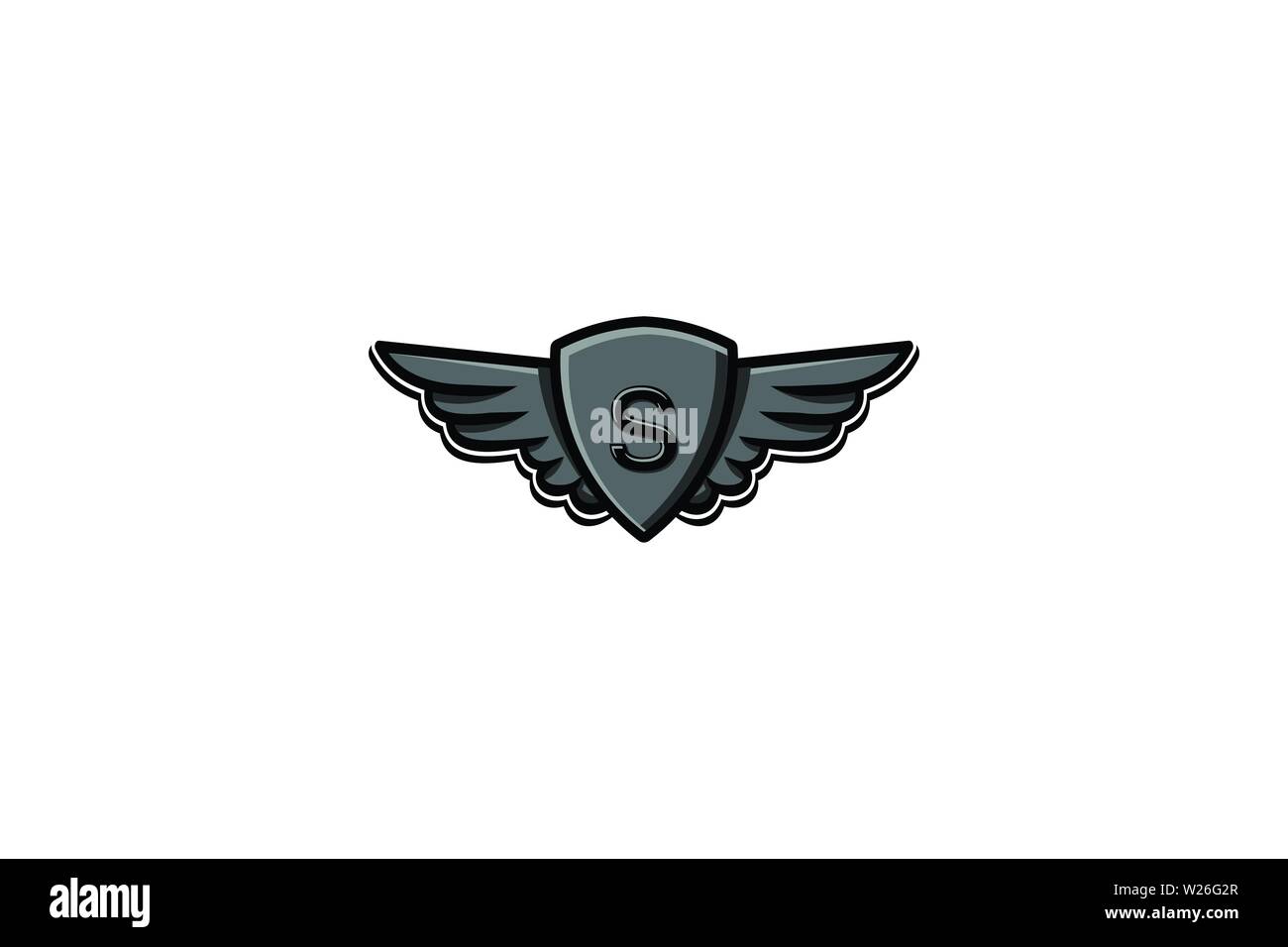 Letter S Initial Logo, wing and badge shield Vector Illustration Stock ...