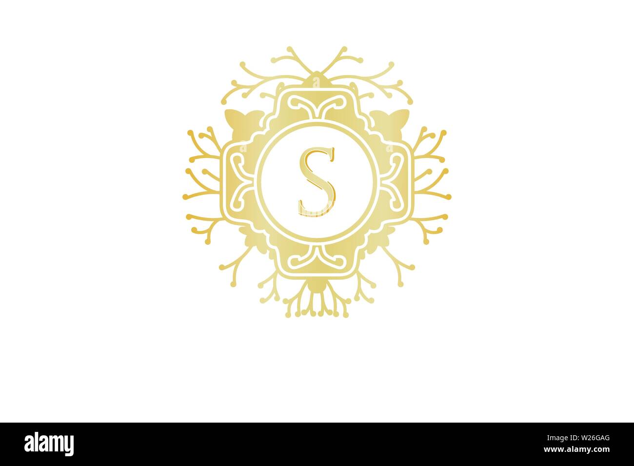 Letter S Initial Logo For Wedding, Boutique, Luxury Element, Vector Illustration Stock Vector