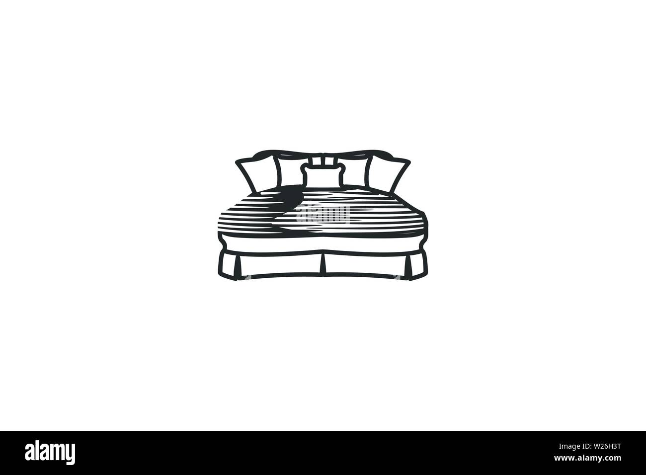 mattress mono line Logo Designs Inspiration Isolated on White