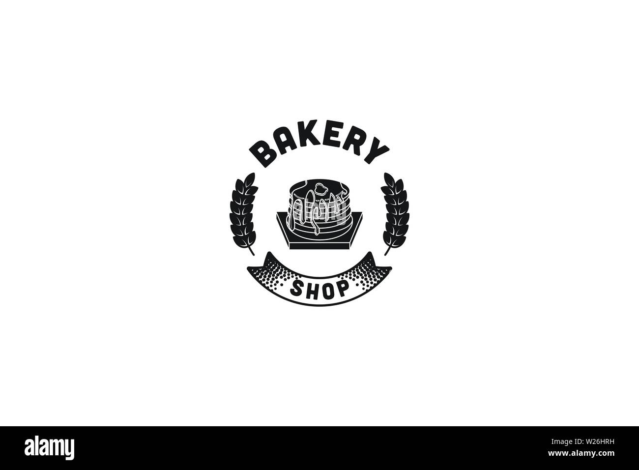 Vintage cupcake, wheat grain, bakery logo Stock Vector