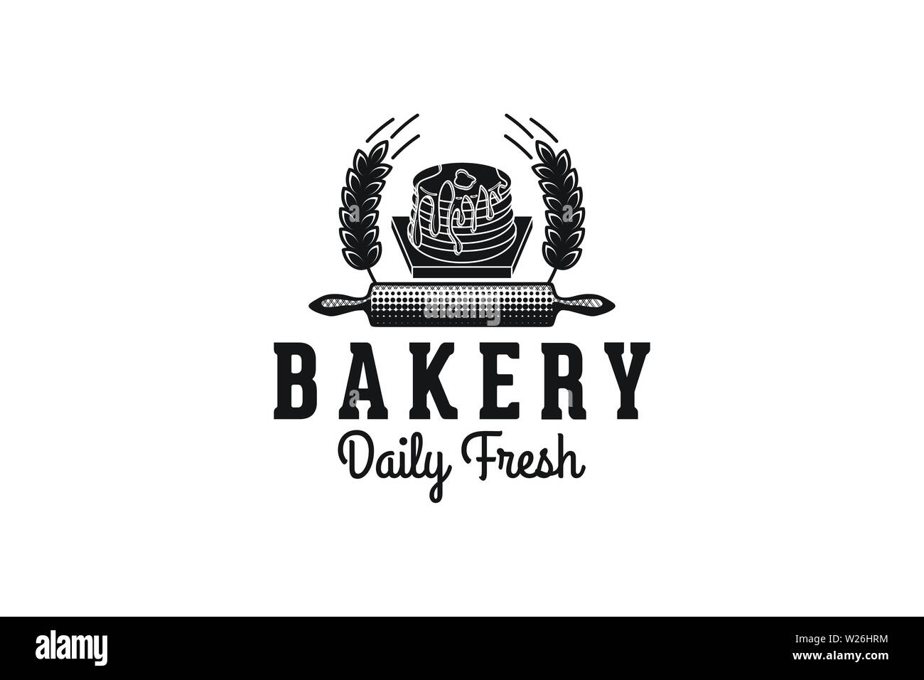 Cupcake, rolling pin, Bakery Logo Stock Vector
