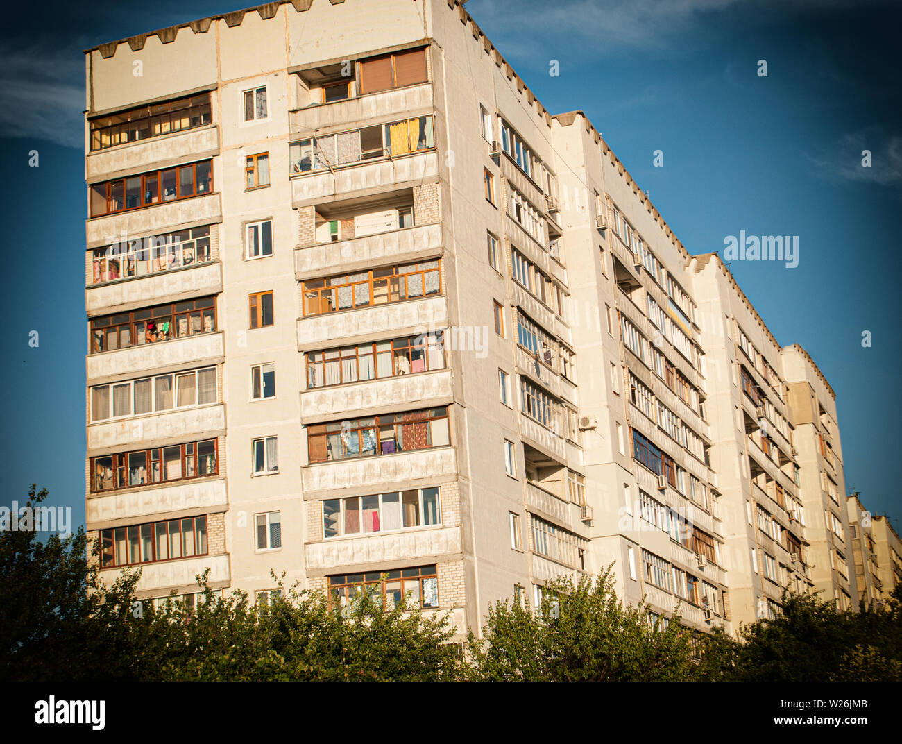 multi-storey building, modern residential building with balconies Stock ...