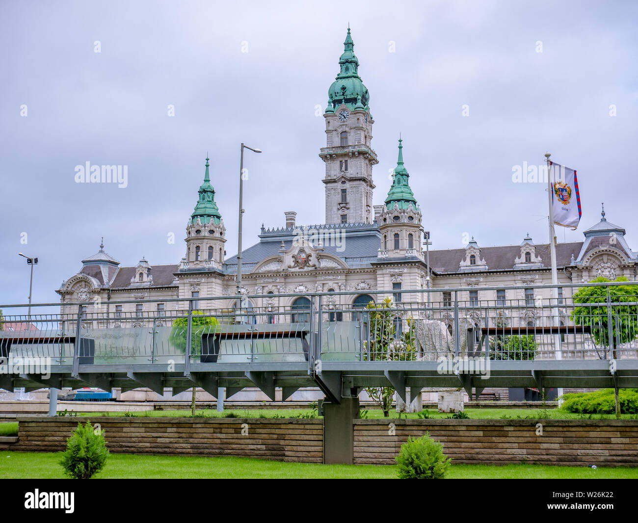 Gyor Hungary 05 07 2019 the town hall of Gyor, which was completed in 1900. Stock Photo