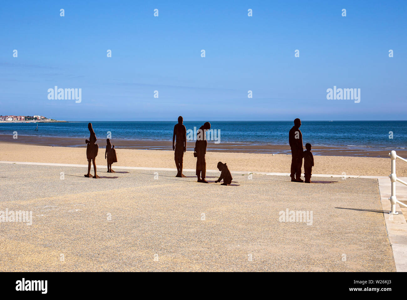 Beach sculptures, by Freshwest on the promenade in Colwyn Bay Wales UK Stock Photo