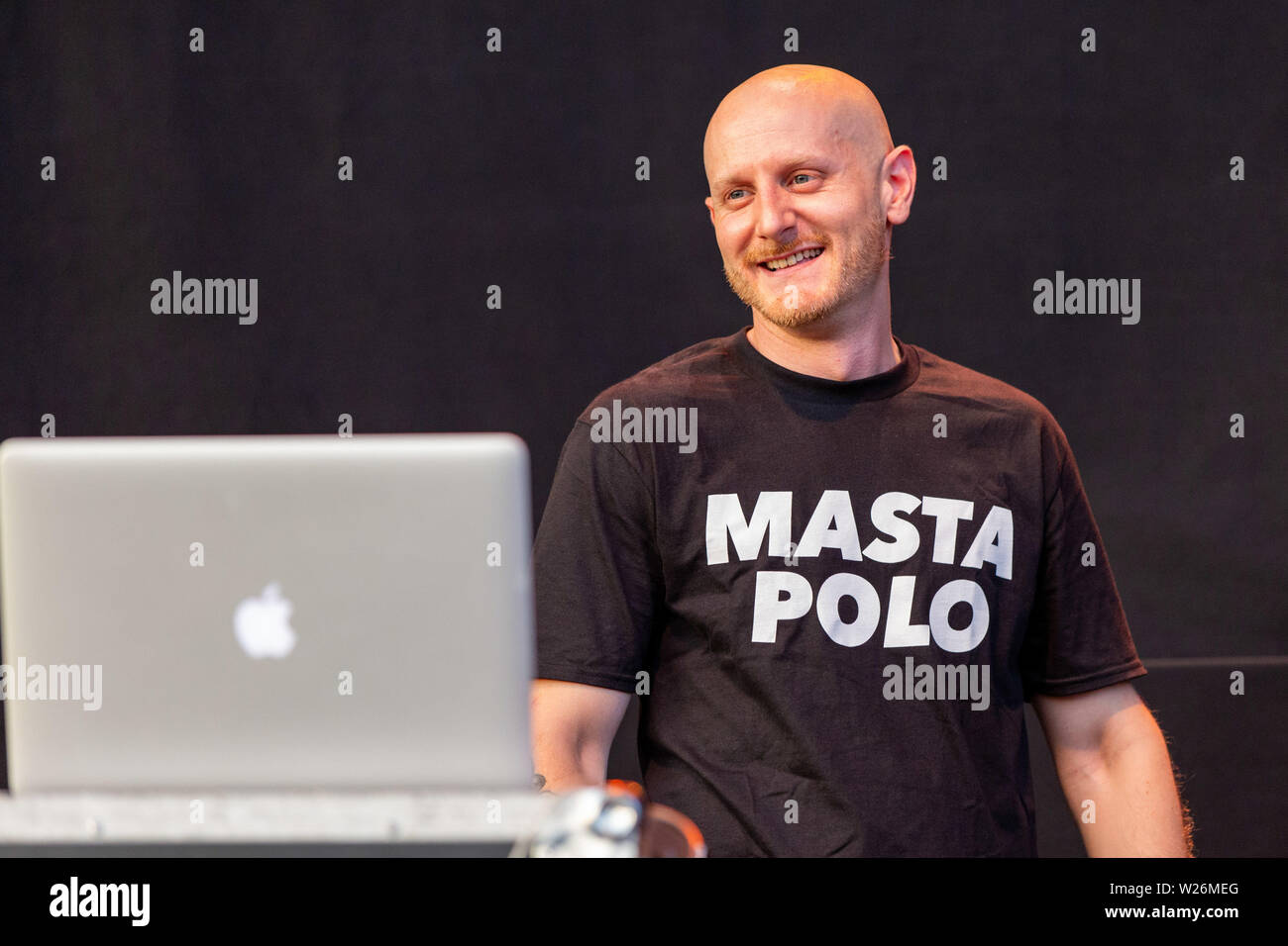July 5, 2019 - Milwaukee, Wisconsin, U.S - DJ and producer MARCO POLO (MARCO  BRUNO) during the Summerfest Music Festival in Milwaukee, Wisconsin (Credit  Image: © Daniel DeSlover/ZUMA Wire Stock Photo - Alamy