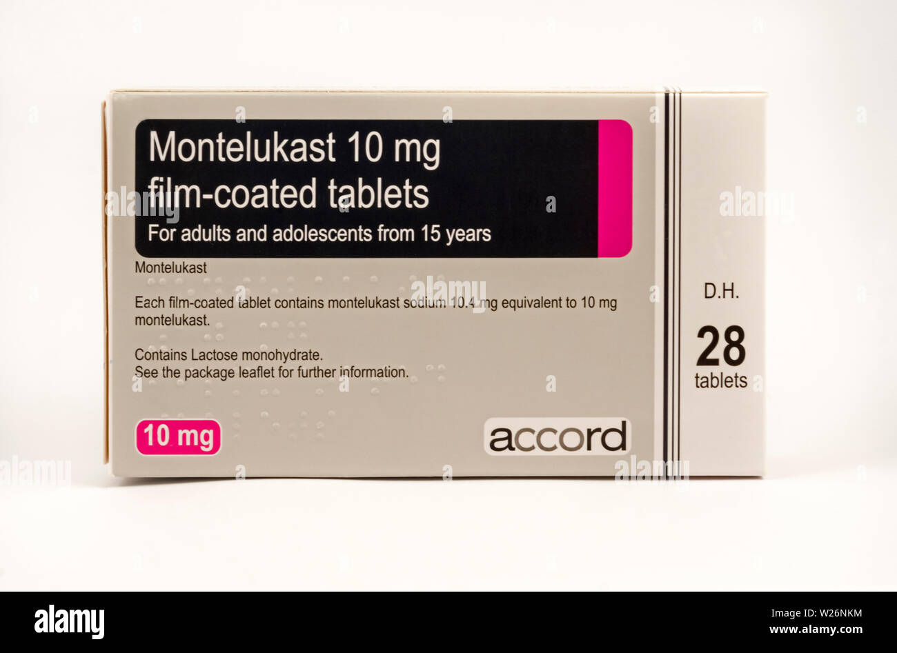 Montelukast, a medicine that belongs to a group of medications known as leukotriene receptor antagonists Stock Photo