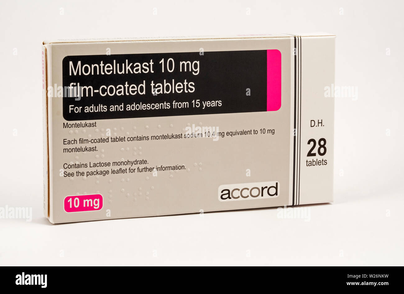 Montelukast, a medicine that belongs to a group of medications known as leukotriene receptor antagonists Stock Photo