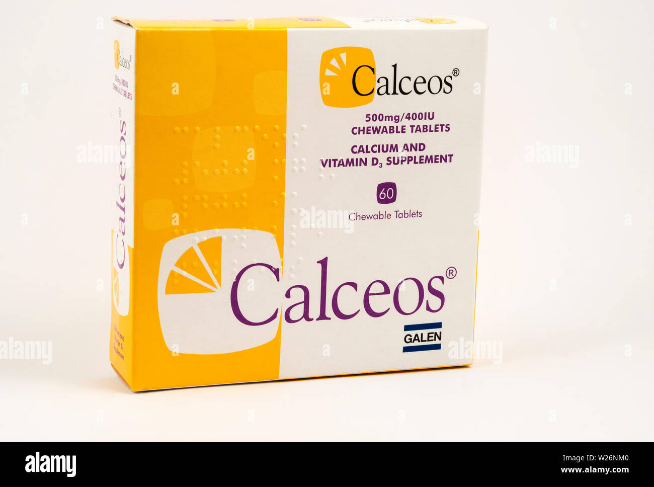 Calceos tablets(for the treatment of calcium and vitamin D deficiency) Stock Photo