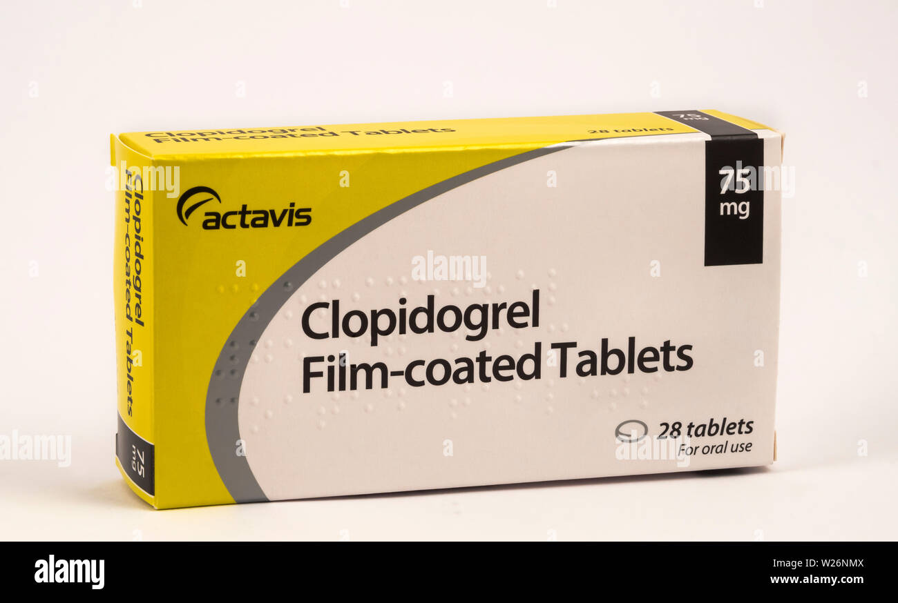 Clopidogrel, antiplatelet medicine, or blood thinner Stock Photo