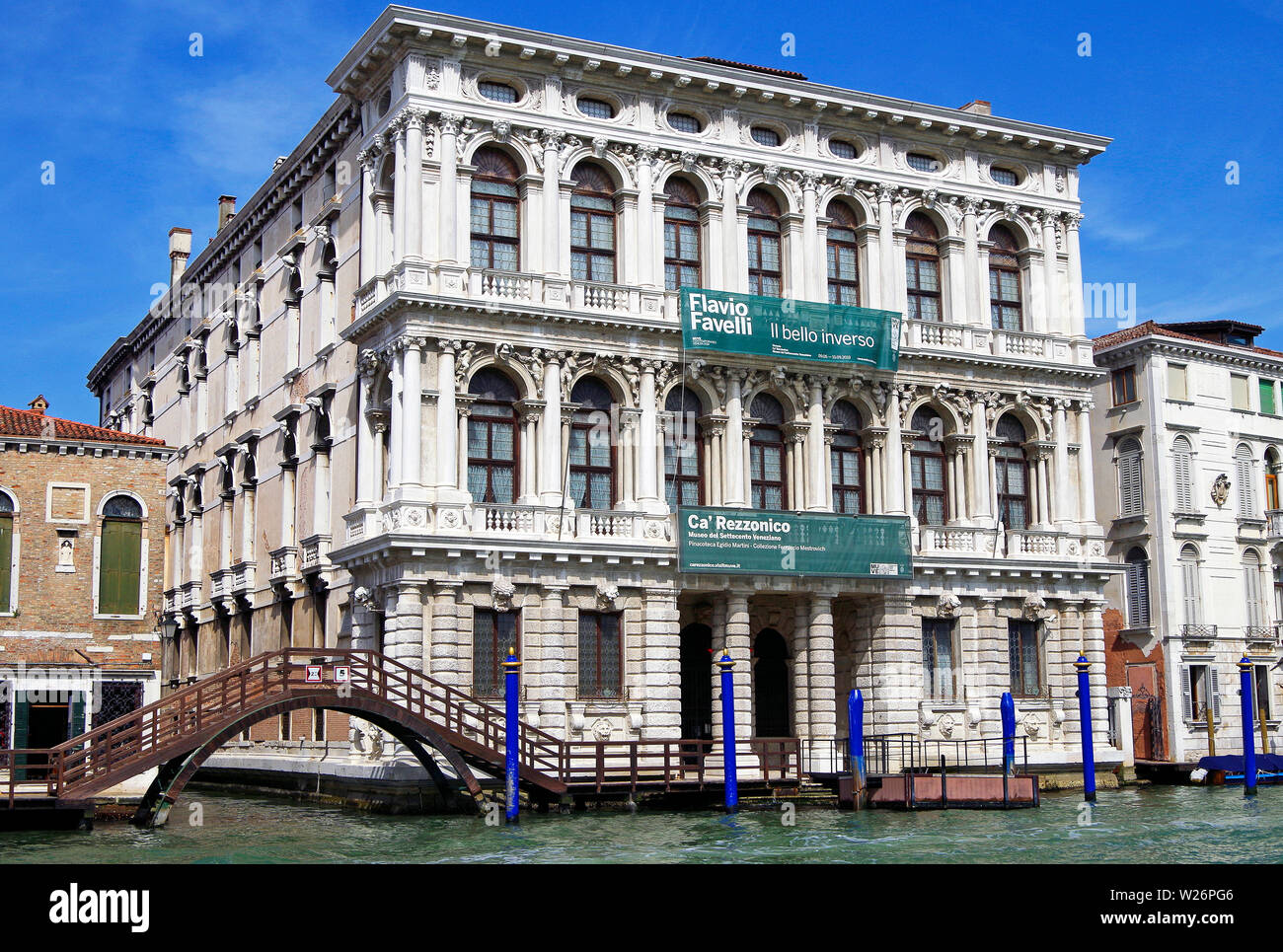 The Ca’ Rezzonica, one of the largest Venetian palazzi, a Venetian Baroque masterpiece designed by  Baldassare Longhena, which took101 years to build Stock Photo