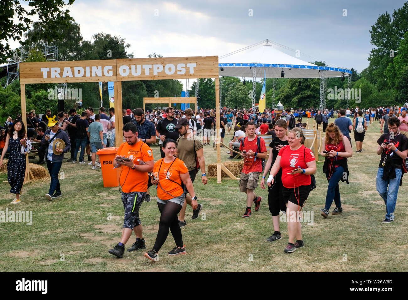 Dortmund Germany July 06 19 Players Attend Pokemon Go Fest At Dortmund Westfalenpark Flamingo Lake On July 06 19 Mobile Game Developer Niantic Held The Four Day Pokemon Go Fest In Dortmund From