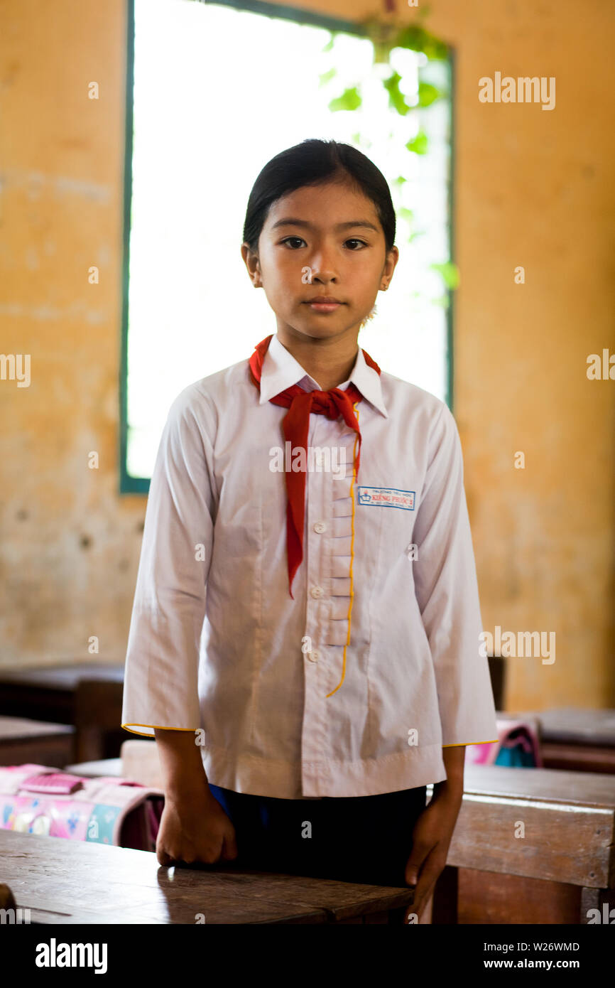 Asian elementary school children in South Vietnam,, Ho Chi Minh City aka Saigon Stock Photo