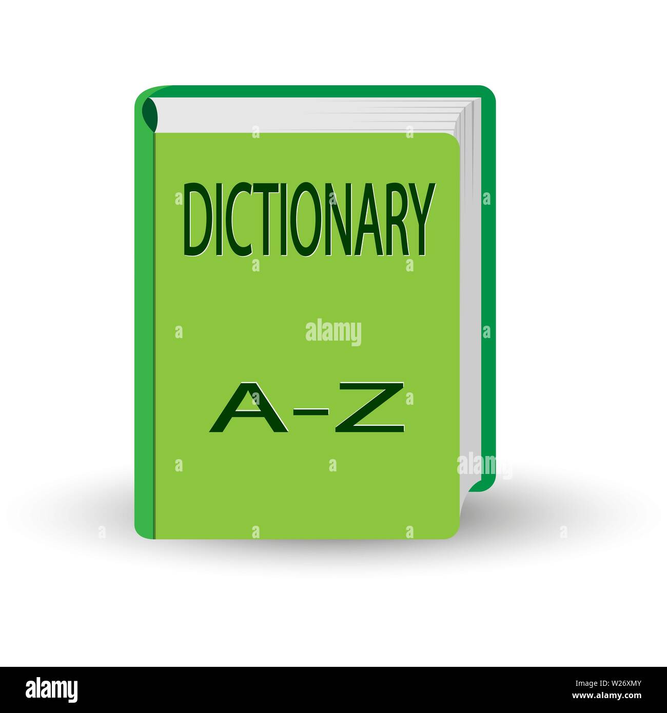 book with the word DICTIONARY. 3D volume simulation Stock Vector Image