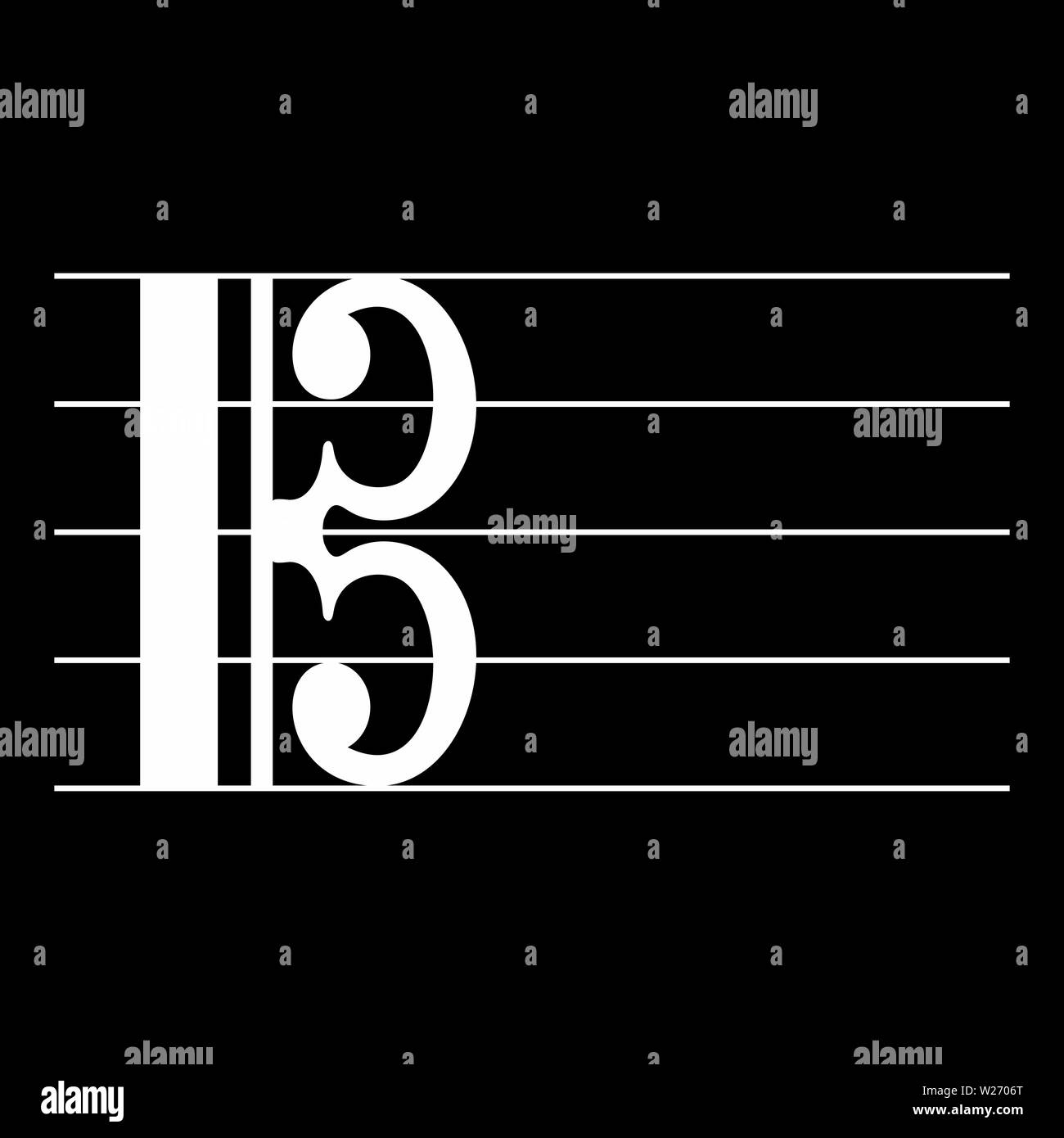 C Clef symbol on the musical score Stock Vector Image & Art Alamy