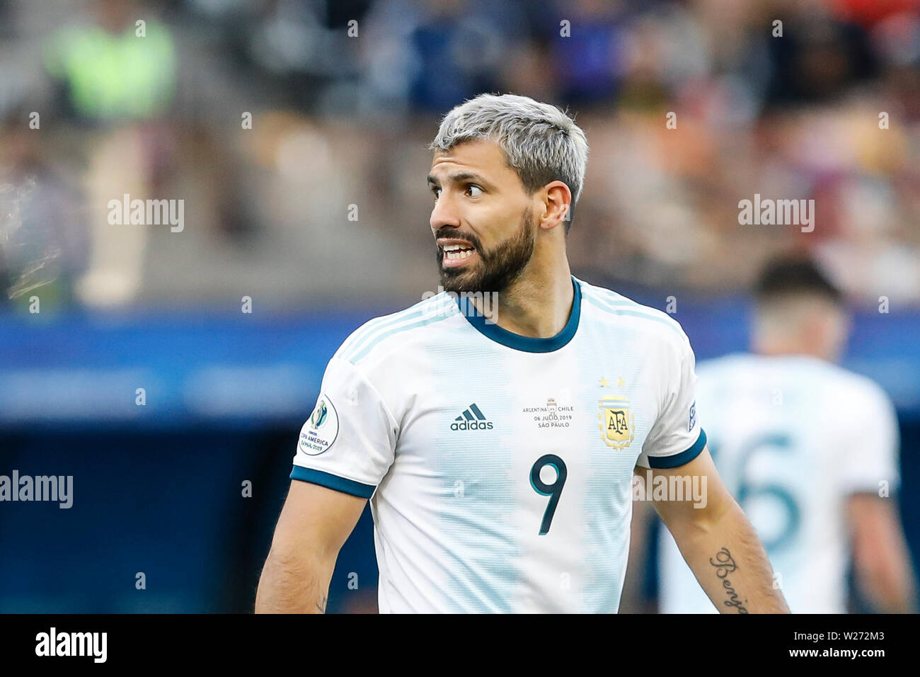 Sao Paulo Sp 06 07 2019 Argentina Vs Chile Kun Aguero During A Match Between Argentina And Chile Valid For The Third Place Match Of Copa America 2019 Held This Saturday 06