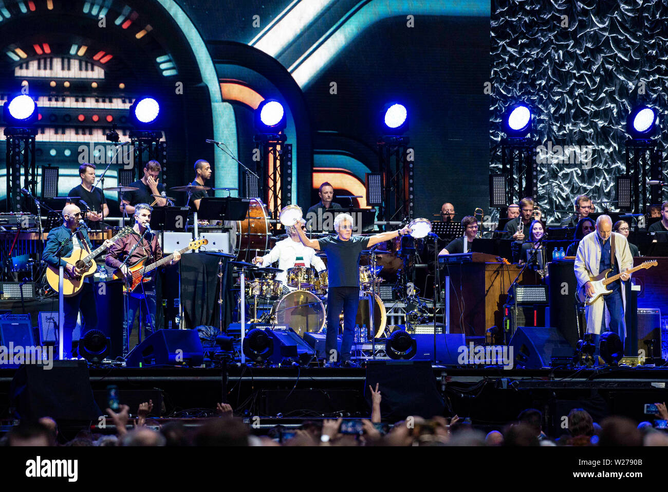 The Who perform live on stage during their Moving On Tour at Wembley ...