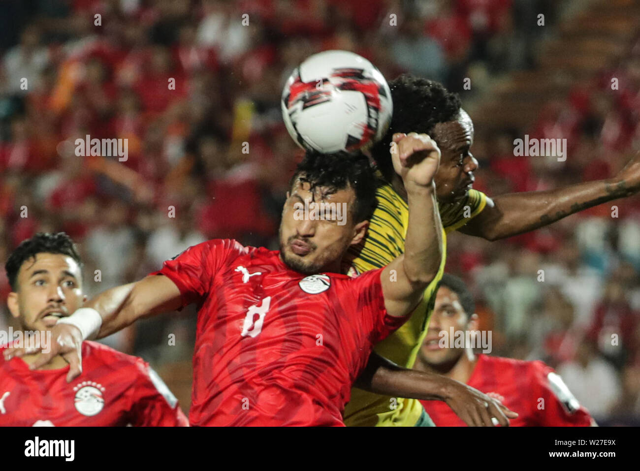 Cairo, Egypt. 06th July, 2019. Egypt's Tarek Hamed and South Africa's