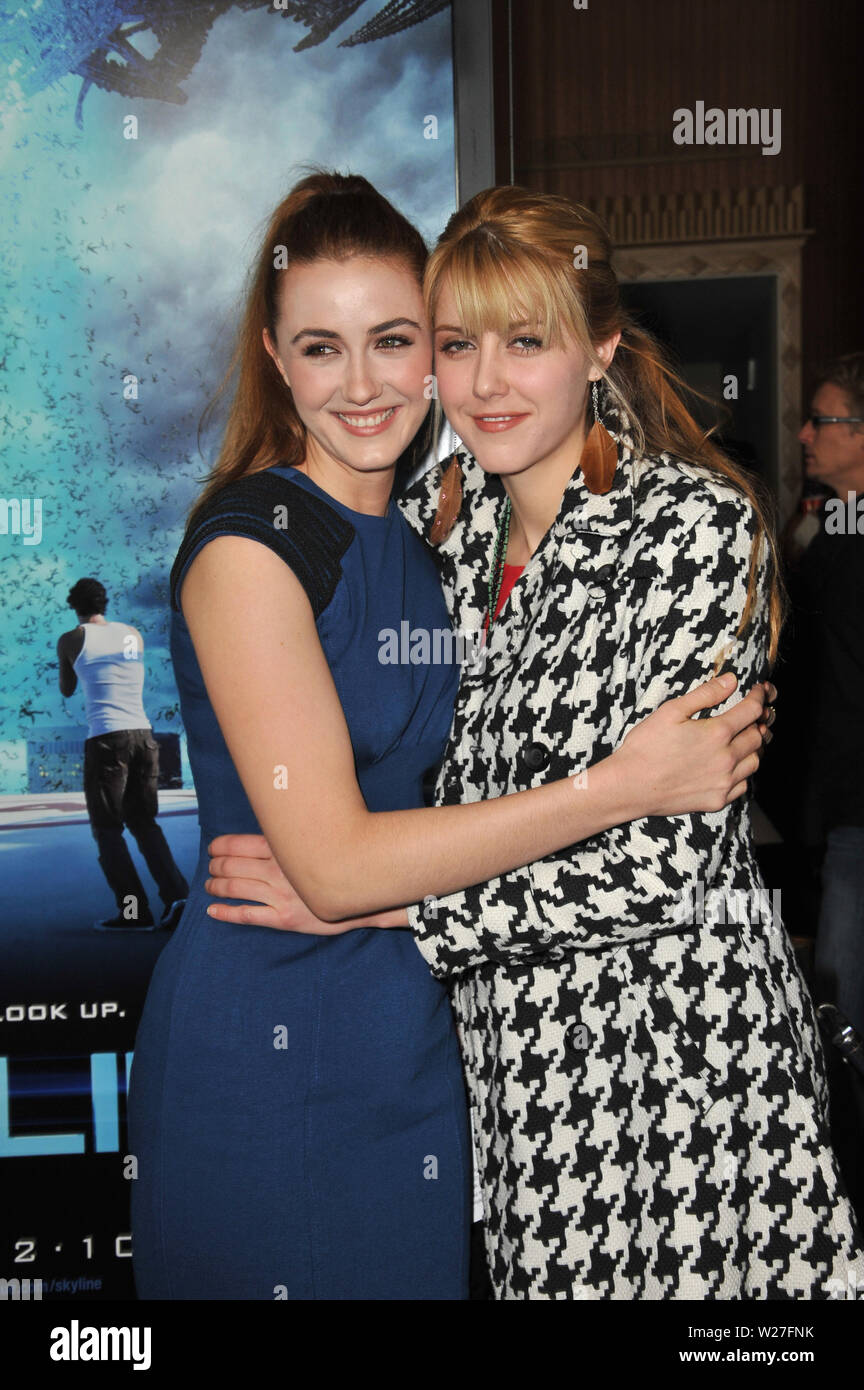 LOS ANGELES, CA. November 09, 2010: Madeline Zima & sister Yvonne Zima at the world premiere of 'Skyline' at the Regal Cinema at L.A. Live in downtown Los Angeles. © 2010 Paul Smith / Featureflash Stock Photo
