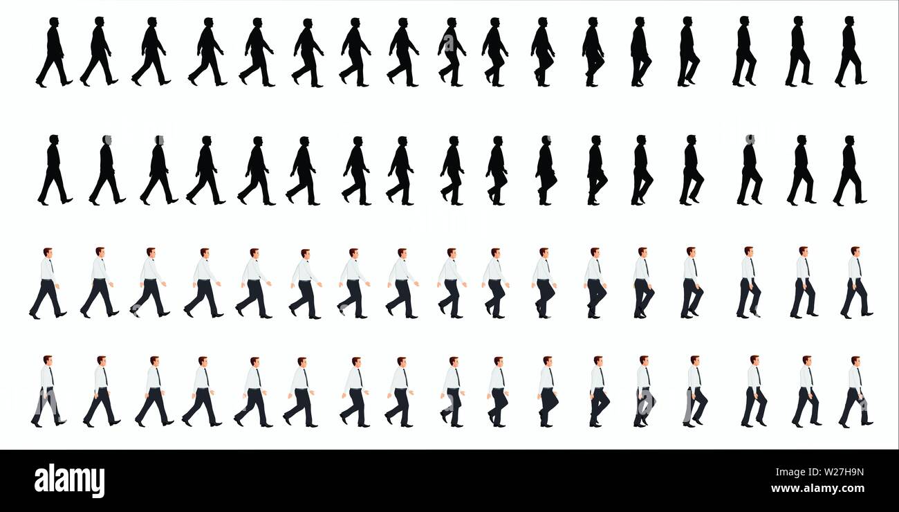 Businessman Character Walk Cycle Animation Sequence Loop Animation 