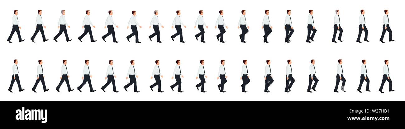 Businessman Character Walk cycle Animation Sequence , loop