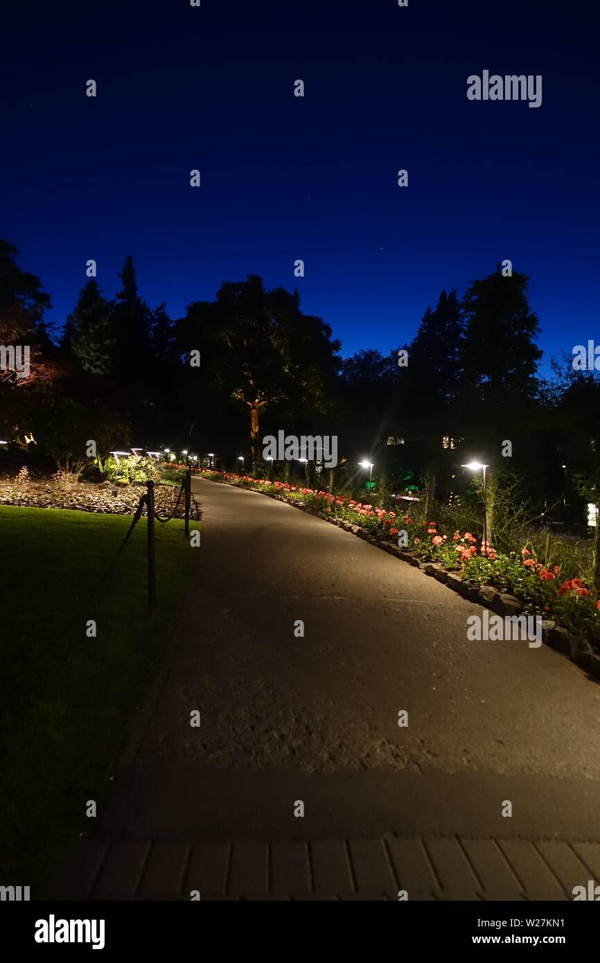 Victoria Gardens at night Stock Photo - Alamy