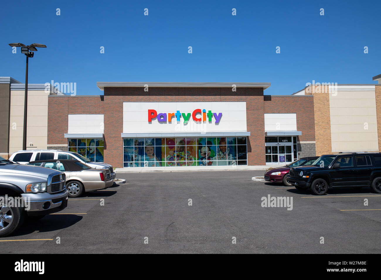 Kokomo Circa July 2019 Party City Retail Strip Mall Location. Party