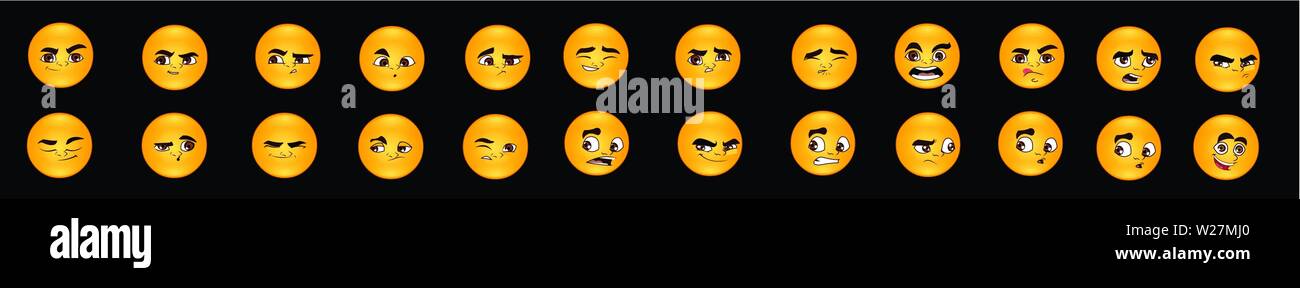 Face expressions and emoticons vector Stock Vector Image & Art - Alamy