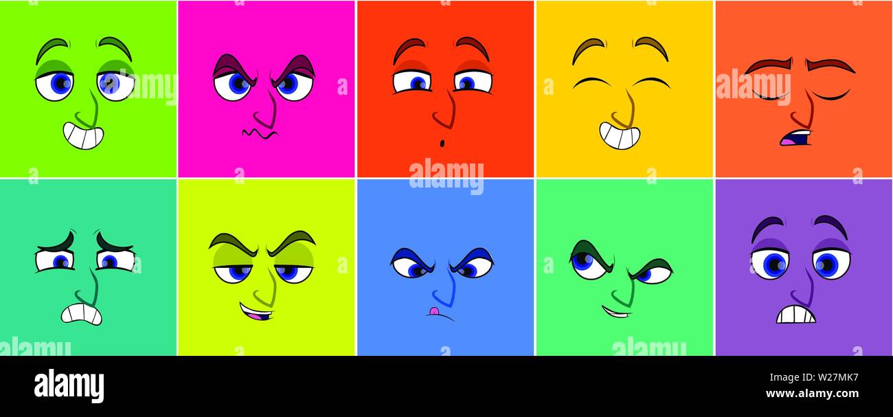 Face expressions and emoticons vector Stock Vector Image & Art Alamy