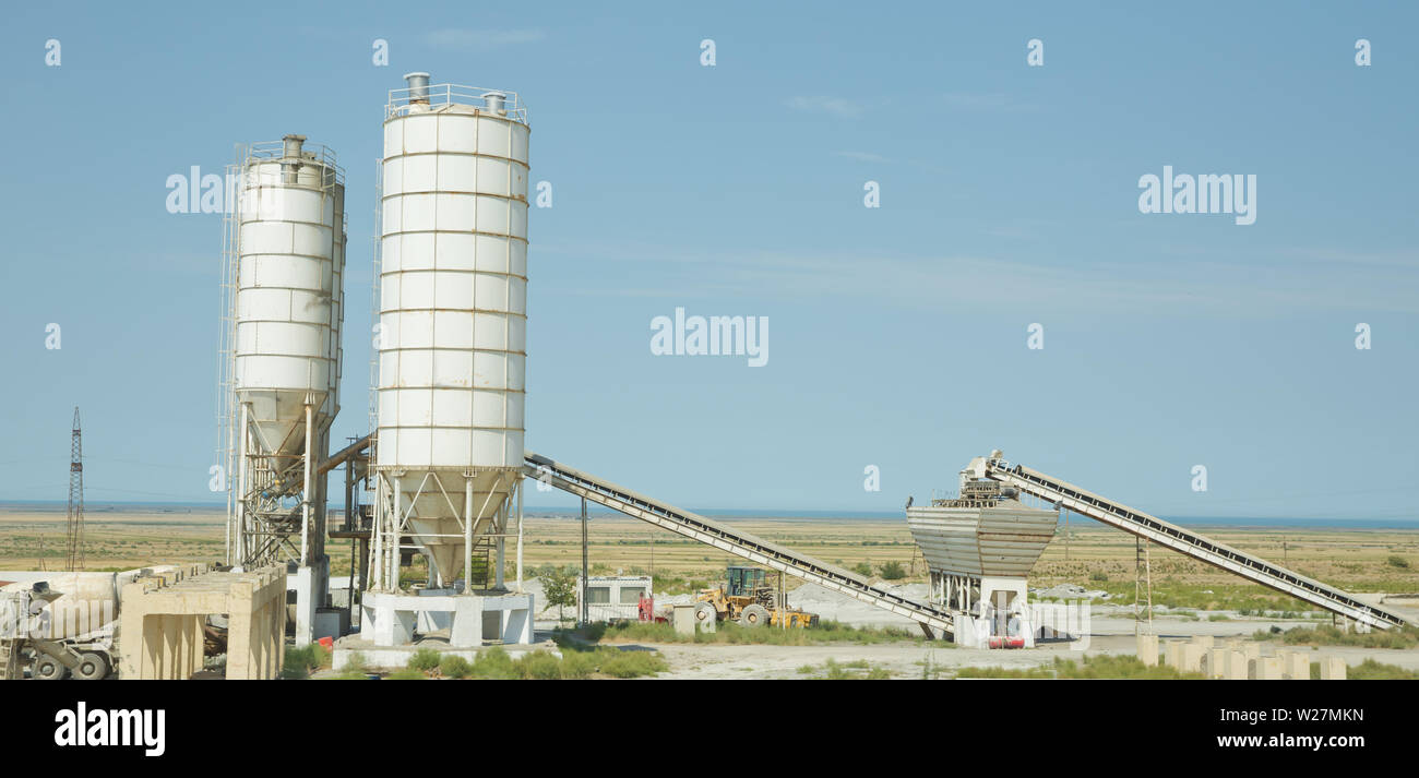 Sand and stone destined to the manufacture of cement in a quarry.Cement manufacturers mine and