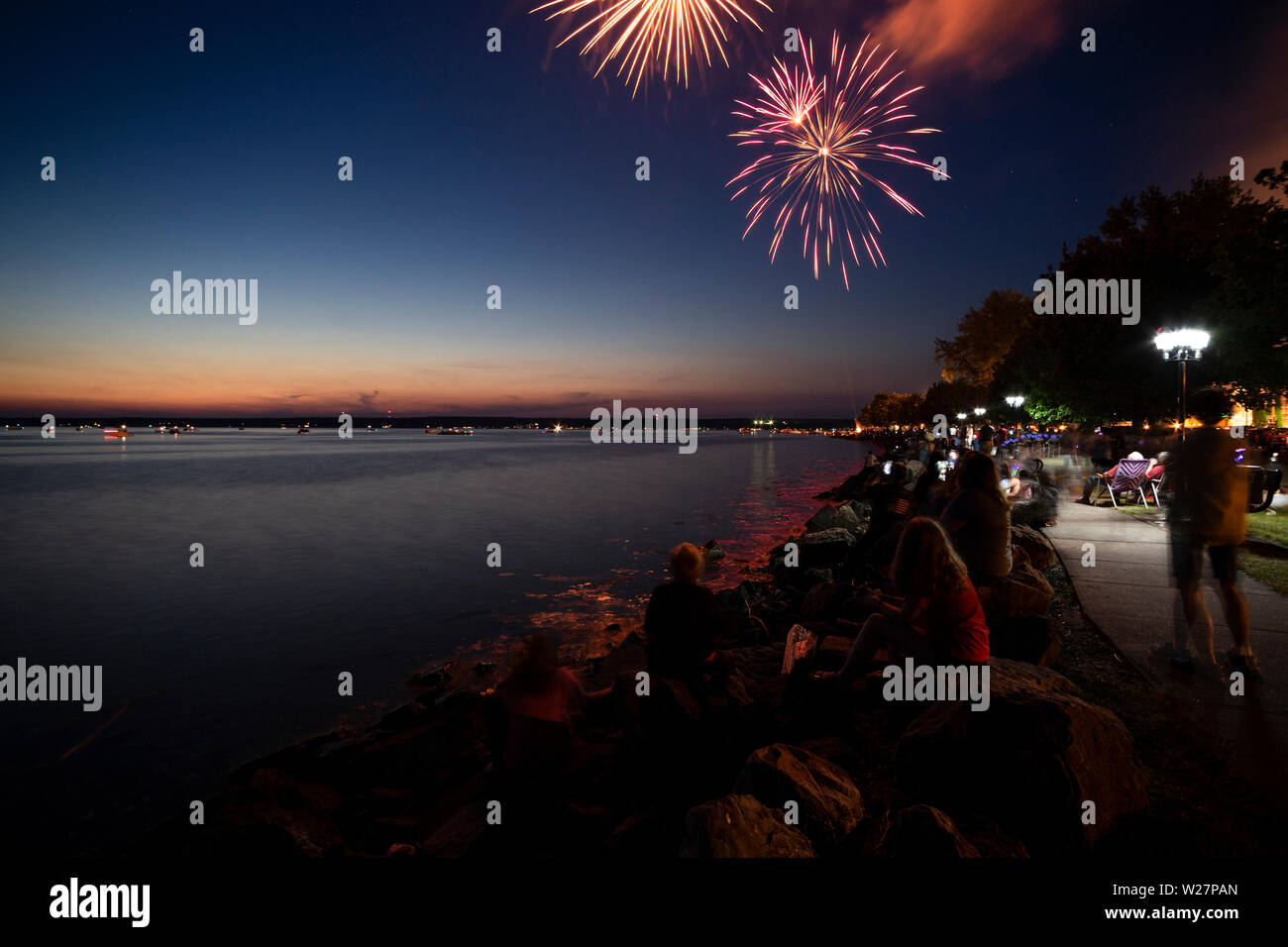 SYLVAN BEACH, NEW YORK JULY 3, 2019 Fireworks and Celebration of the