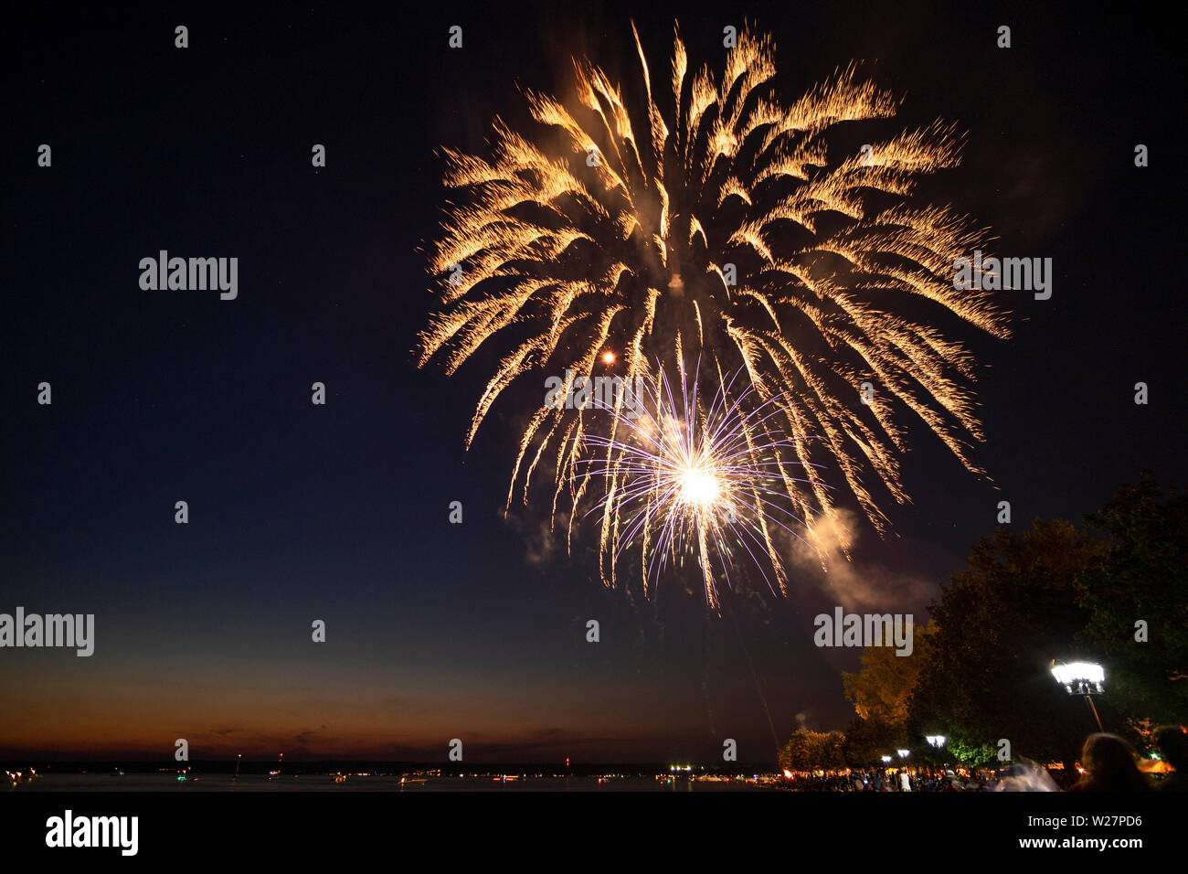 SYLVAN BEACH, NEW YORK JULY 3, 2019 Fireworks and Celebration of the