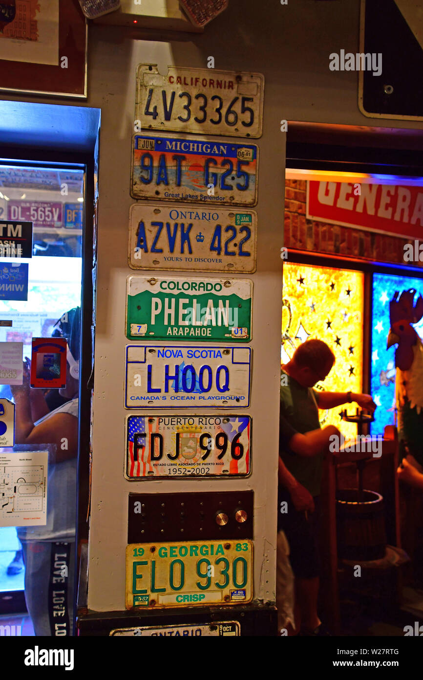 License plate walls at the Anchor Bar in Buffalo, NY Stock Photo Alamy