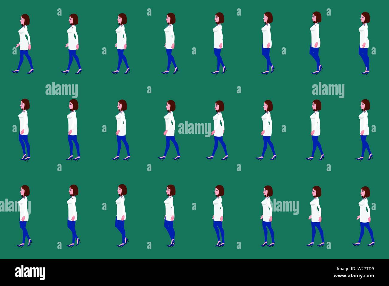 Female Doctor Character Walk cycle Animation Sequence, loop animation  sprite sheet Stock Vector Image & Art - Alamy