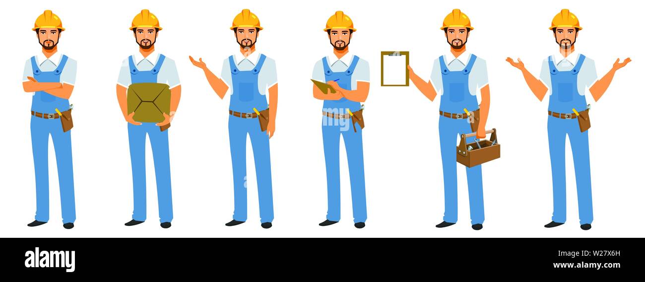 Handyman Character set Stock Vector