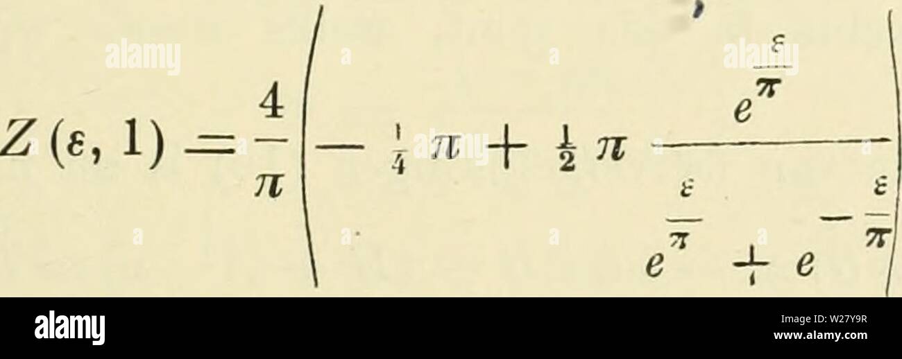 Archive image from page 328 of Verslagen en mededeelingen. Verslagen en mededeelingen  d5d6verslagenenm03akad Year:   ( 315 ) Dat Z{8,k') voor y?; = O oï k =1 gelijk is aan sn{ê,l) blijkt op de volgende vijze: U S . TT e ''(' = i-I +7i -7 + -' &lt;? — e e — e welke met eene kleine wijziging ook aldus geschreven kan worden : , e 71K 2 nK ''k'' ''' = kT)-k 7 + -- A' n' e —e Bedenken wij nu, dat it'voor =0 logarithmisch onein- n dig groot is, dat dus —, voor n =. oo en  = O ook on- K eindig groot is, kunnen wij nu schrijven: ƒ ''sin — . X dx. De waarde van deze integraal is (D. Bierens de Haan, Stock Photo