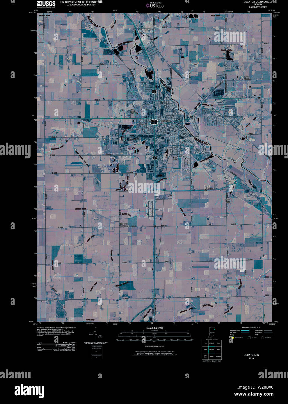 Decatur Indiana Map/location Map of decatur hi-res stock photography and images - Alamy