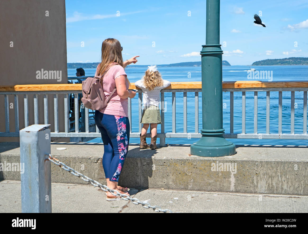 Mother and daughter at Mukilteo Ferry Terminal