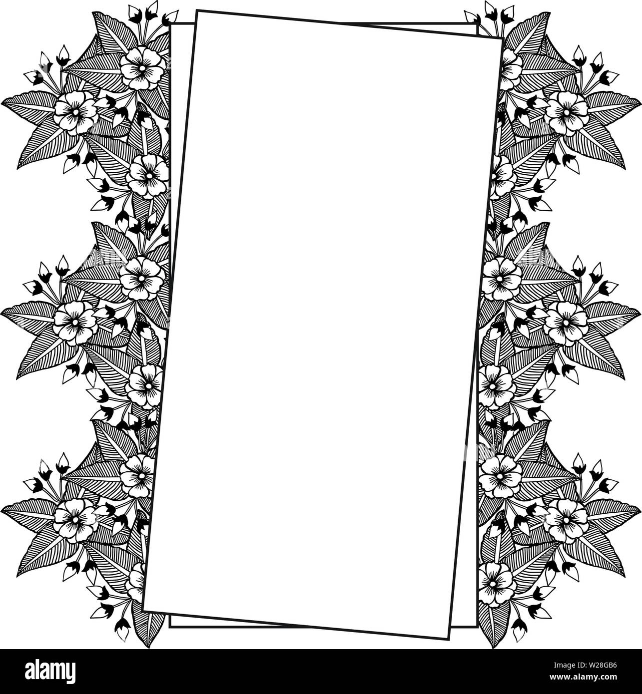 Vector illustration card with various ornate of leaf wreath frame hand ...