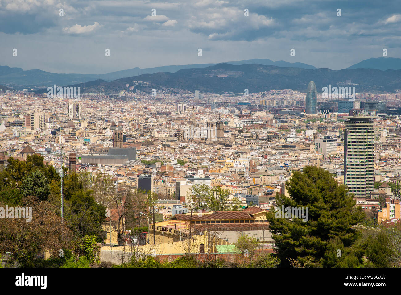 Overview barcelona city skyline travel cityscape day view hi-res stock ...