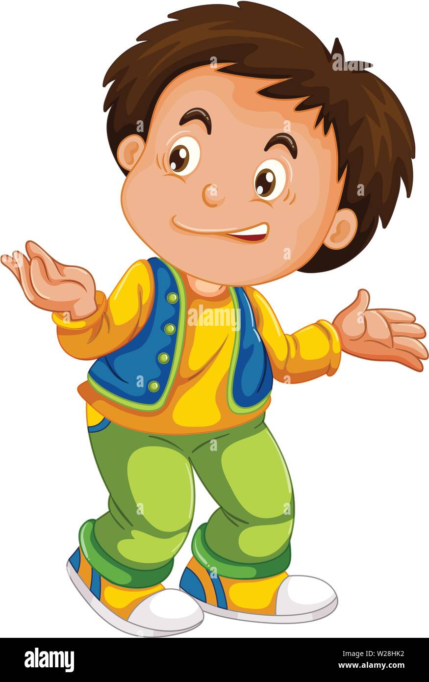 Isolated young brunette boy illustration Stock Vector Image & Art - Alamy