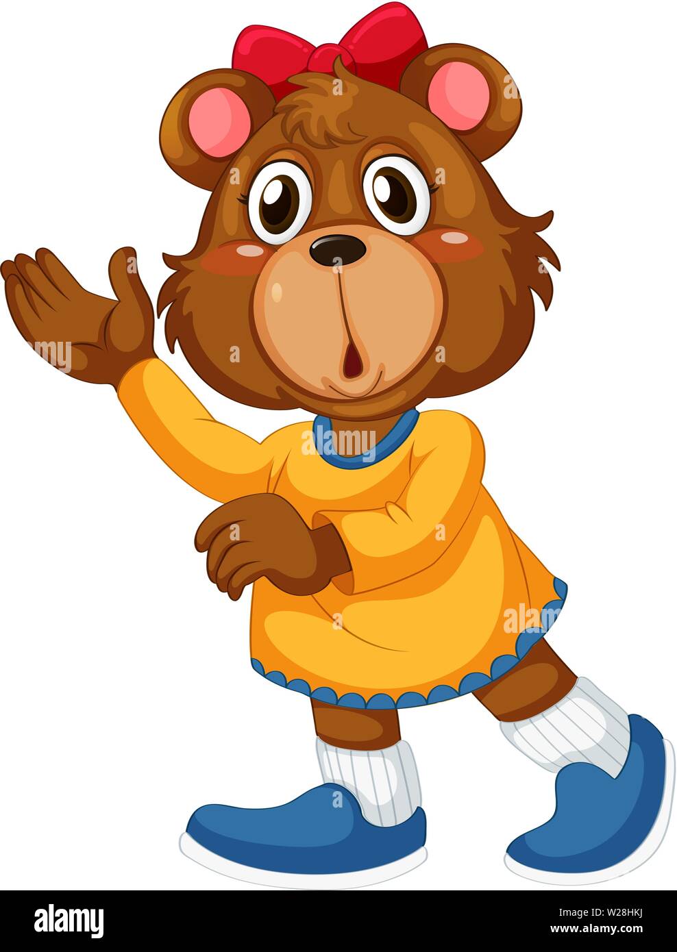 Cute girl brown bear illustration Stock Vector