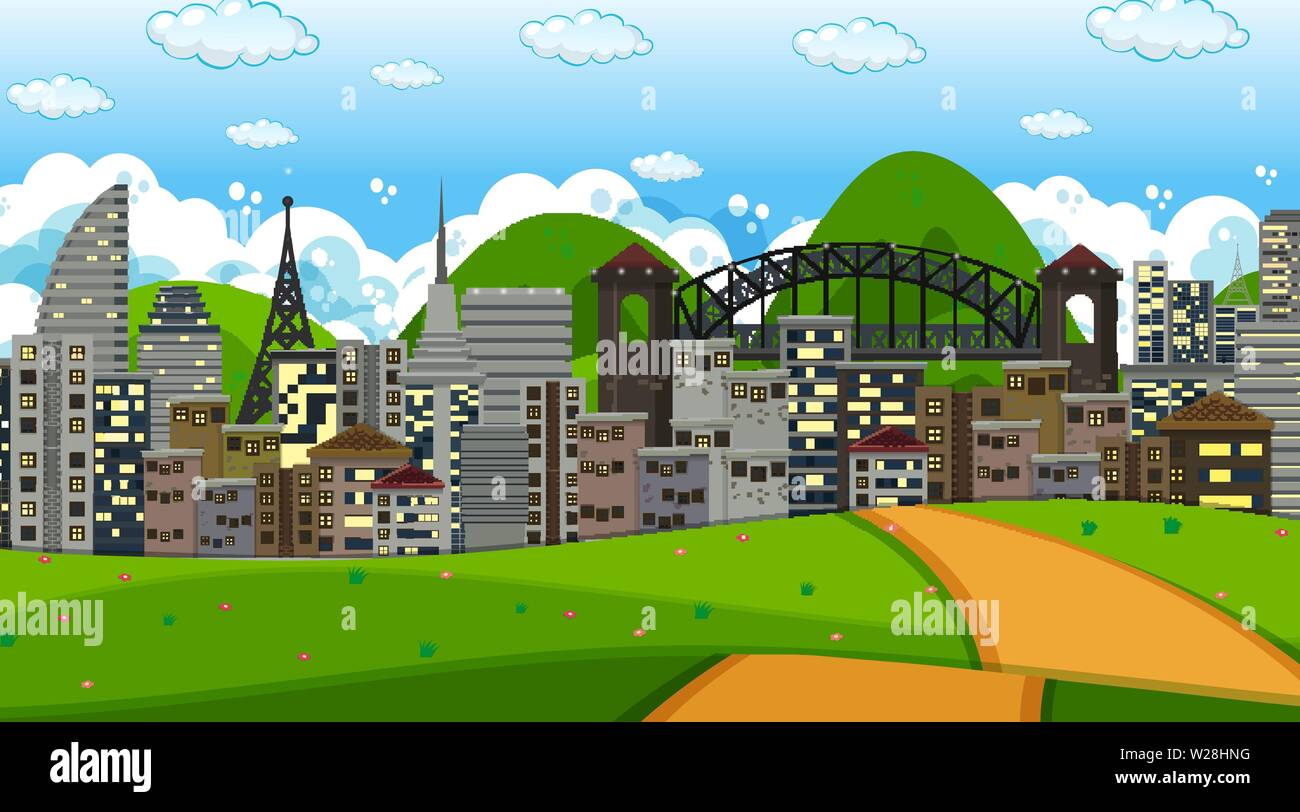 City landscape background scene illustration Stock Vector Image & Art ...