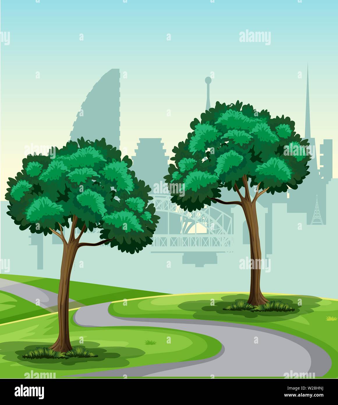 A park nature landscape illustration Stock Vector Image & Art - Alamy