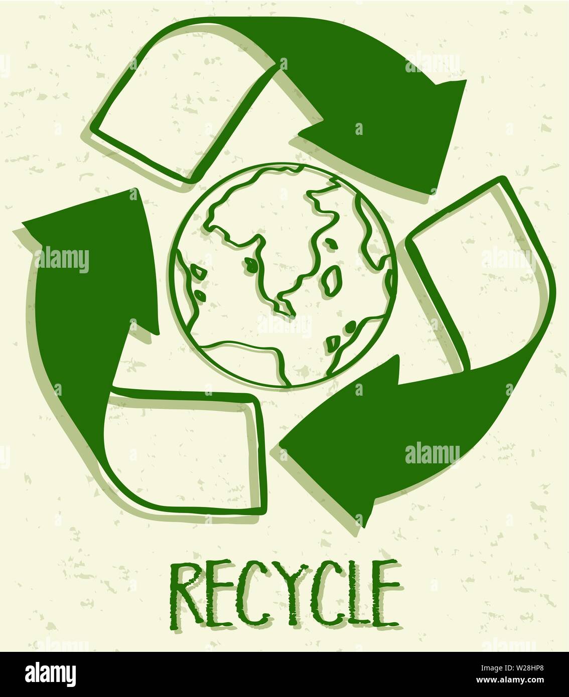 A recycle icon on white background illustration Stock Vector