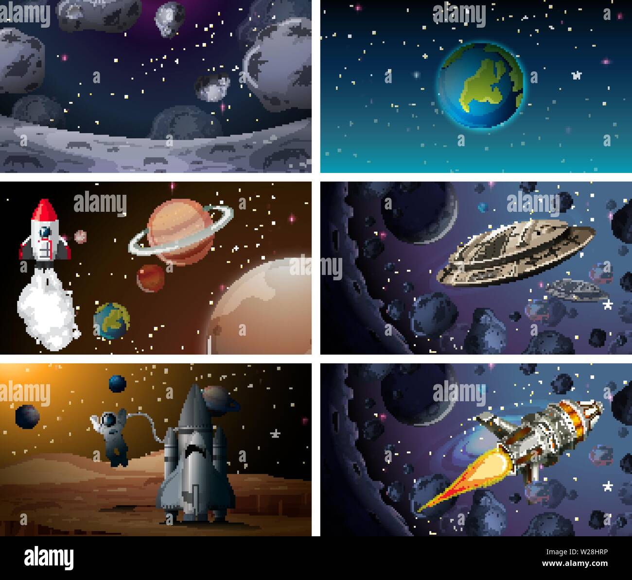 Set of space background illustration Stock Vector Image & Art - Alamy